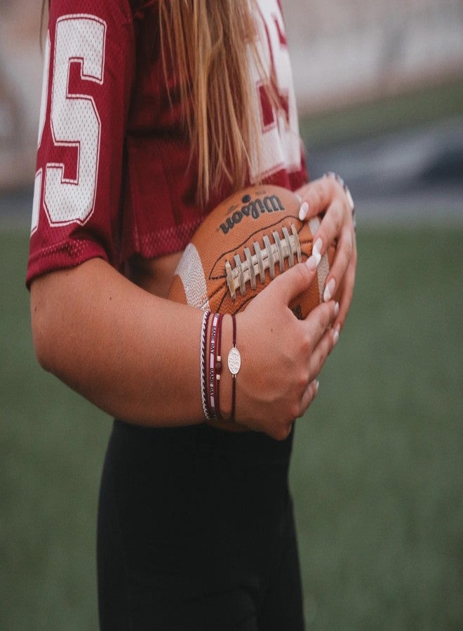 K'lani Game Day Hair Tie Bracelets – 5-Pack Stretchy No-Crease Hair Ties & Stylish Bracelets – Team Color Accessory for Hair or Wrist - Maroon & Gray, Large - Image 3
