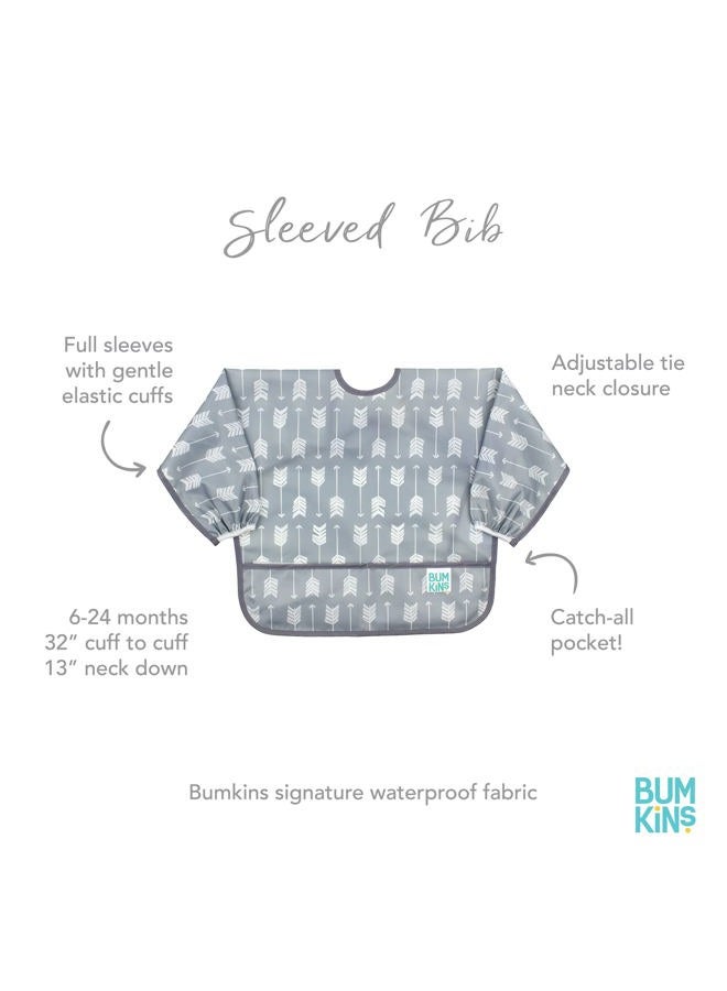 BUMKiNs Bibs, Baby and Toddler Bibs, Bibs for Girls and Boys 6-24 Months, Long Sleeve Bib, Baby Bibs for Eating, Lightweight Waterproof Fabric Sleeved Smock - Image 4