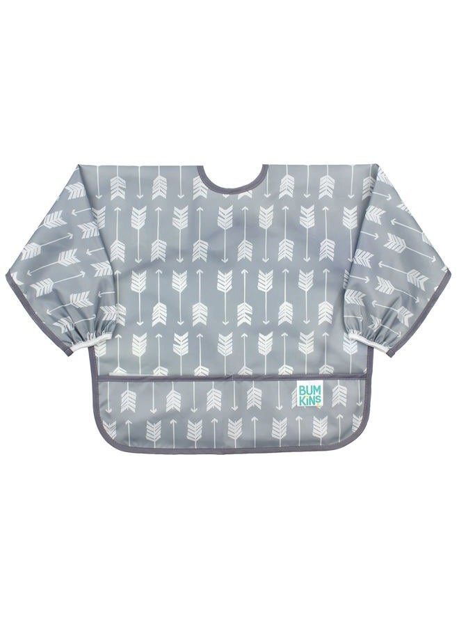 BUMKiNs Bibs, Baby and Toddler Bibs, Bibs for Girls and Boys 6-24 Months, Long Sleeve Bib, Baby Bibs for Eating, Lightweight Waterproof Fabric Sleeved Smock - Image 1