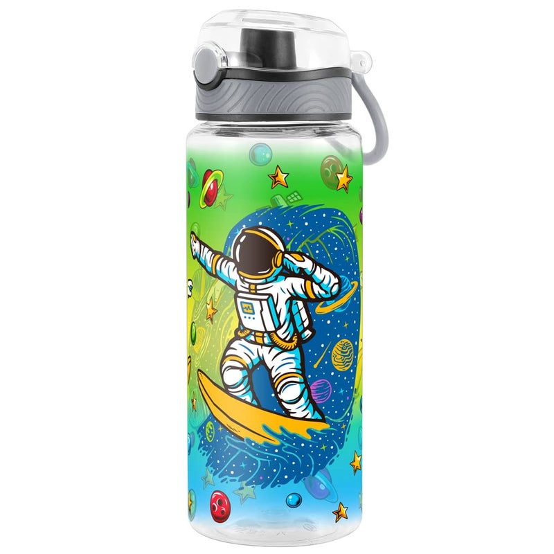 Home Tune Cute Water Bottle for School Kids Girls  BPA FREE Tritan & Leak Proof & Easy Clean & Carry Handle  23oz/ 680ml - Space Man - Image 1