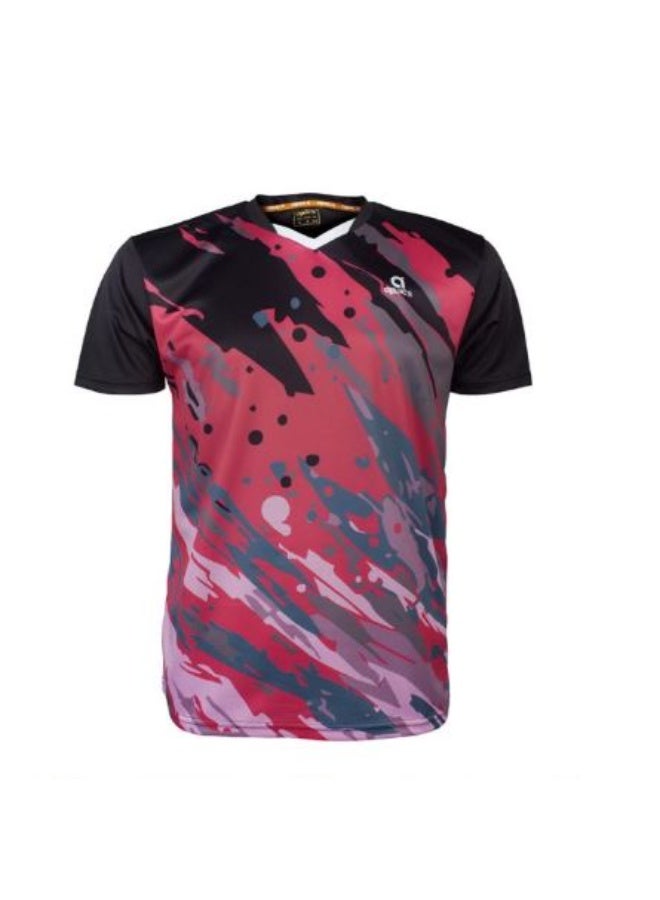Apacs RN 10001 Badminton T-Shirt, Black – Lightweight Quick-Dry Sports T-Shirt, Breathable Athletic Wear for Badminton, Training & Indoor Sports - Image 1