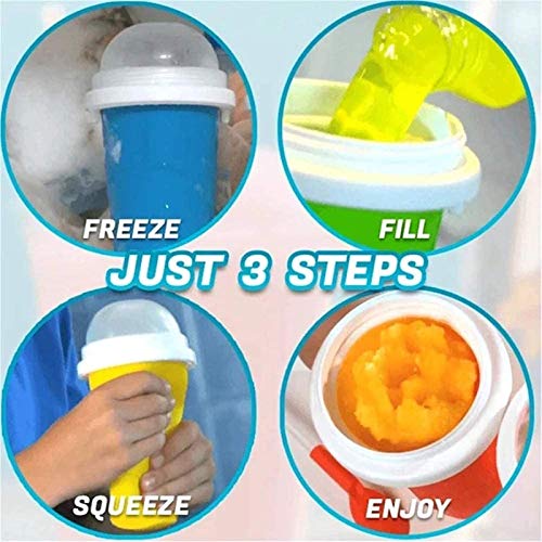NUFR Slushie Maker Cup, Magic Quick Frozen Smoothies Cup Cooling Cup Double Layer Squeeze Cup Slushy Maker, Homemade Milk Shake Ice Cream Maker DIY it for Children and Family (2 PCS A) - Image 3