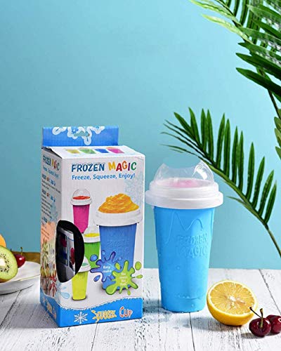 NUFR Slushie Maker Cup, Magic Quick Frozen Smoothies Cup Cooling Cup Double Layer Squeeze Cup Slushy Maker, Homemade Milk Shake Ice Cream Maker DIY it for Children and Family (2 PCS A) - Image 2