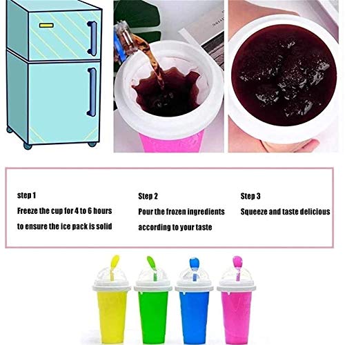 NUFR Slushie Maker Cup, Magic Quick Frozen Smoothies Cup Cooling Cup Double Layer Squeeze Cup Slushy Maker, Homemade Milk Shake Ice Cream Maker DIY it for Children and Family (2 PCS A) - Image 4