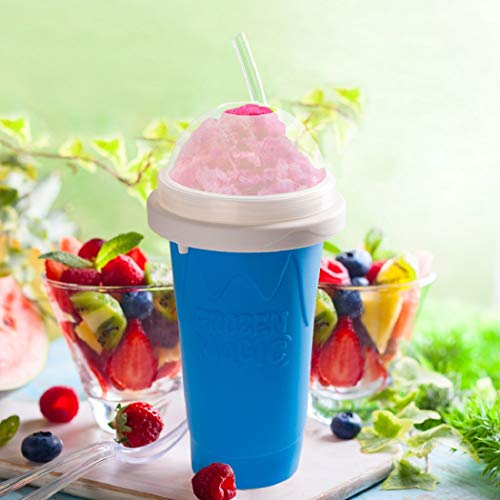 NUFR Slushie Maker Cup, Magic Quick Frozen Smoothies Cup Cooling Cup Double Layer Squeeze Cup Slushy Maker, Homemade Milk Shake Ice Cream Maker DIY it for Children and Family (2 PCS A) - Image 5