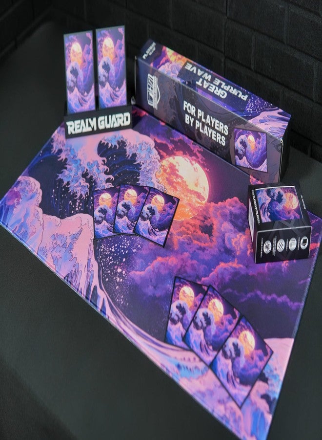Realm Guard Graphene - 100ct أكمام فنية غير لامعة ذات ملمس مميز لبطاقات TCG/MTG (موجة أرجوانية رائعة) - Image 4