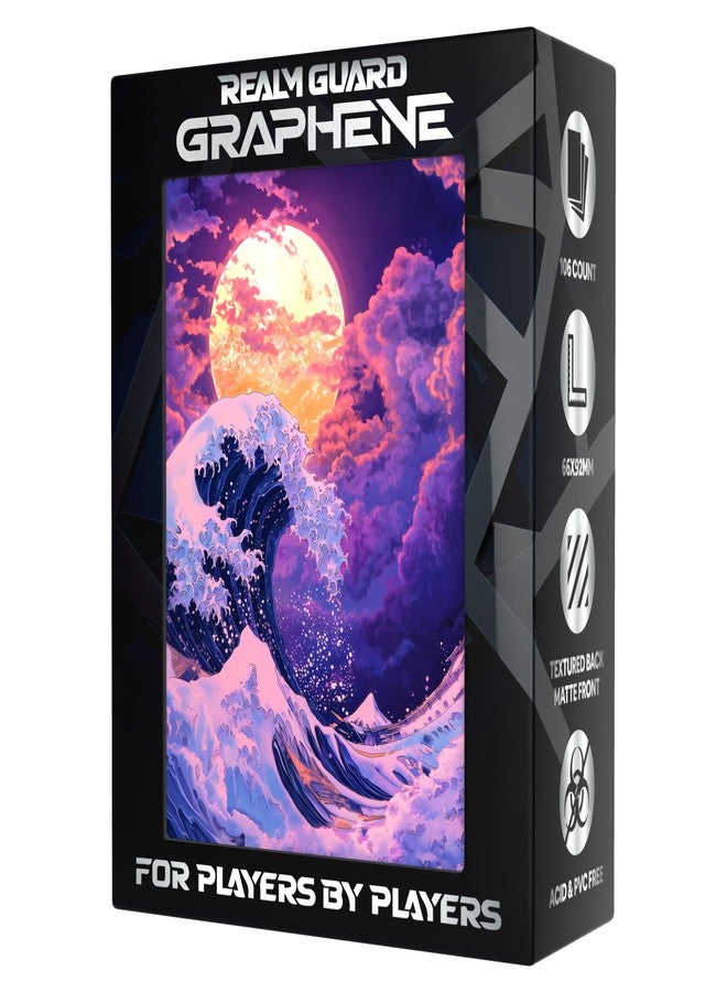 Realm Guard Graphene - 100ct أكمام فنية غير لامعة ذات ملمس مميز لبطاقات TCG/MTG (موجة أرجوانية رائعة) - Image 1