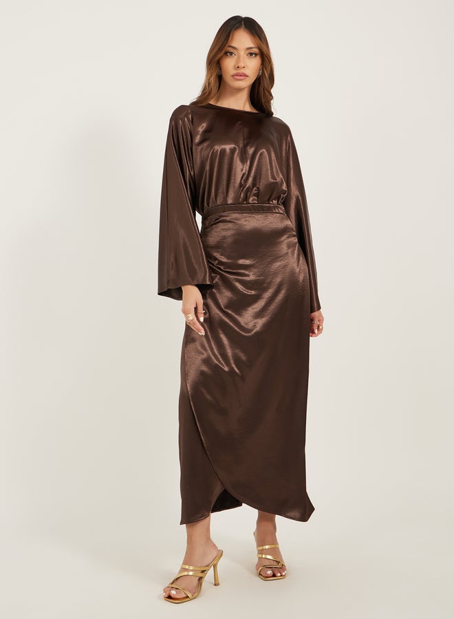 Styli Satin Long Sleeve Dress  - Image 2