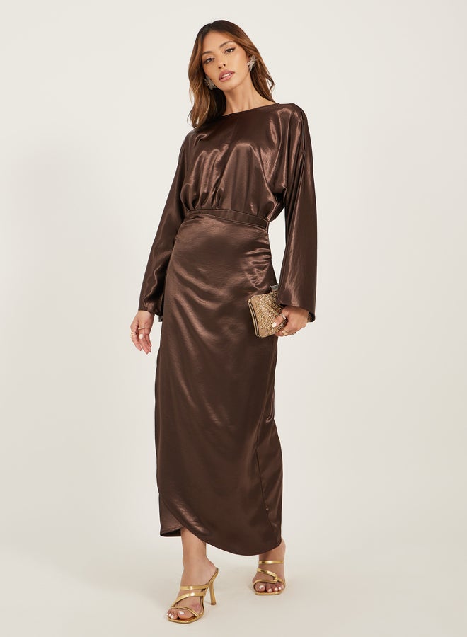 Styli Satin Long Sleeve Dress  - Image 1