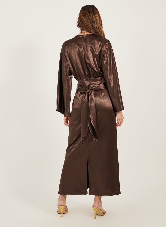 Styli Satin Long Sleeve Dress  - Image 5