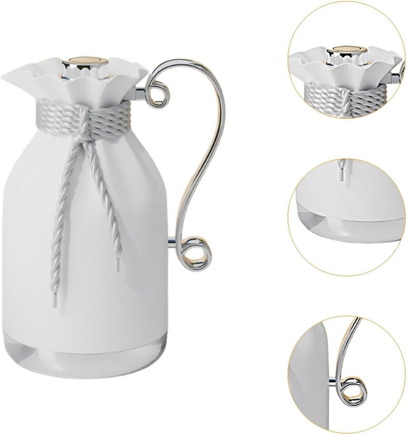 Colaxi Insulated Thermal Coffee Carafe Tea Kettle for Hot Cold Water Lightweight Water Kettle Arabian Pot for Kitchen Camping Coffee, White - Image 3