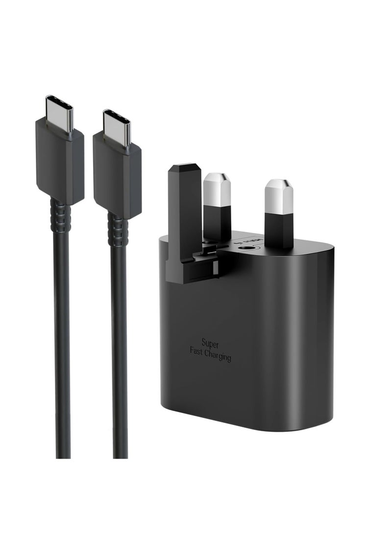25W PD 3.0  Fast Charger with 3.3 FT Type C Fast Charging Cable Adaptor Compatible with Samsung Galaxy S25/S24/S23/S22/S21+/S21 FE/S24 Ultra/Z Flip 7/6/5/4/3/ Z Fold 7/ 6/5/4/3 /Note 20/10/A56/A55/A54/A73/A72/A16/A15/A14/A26/A25 - Image 2