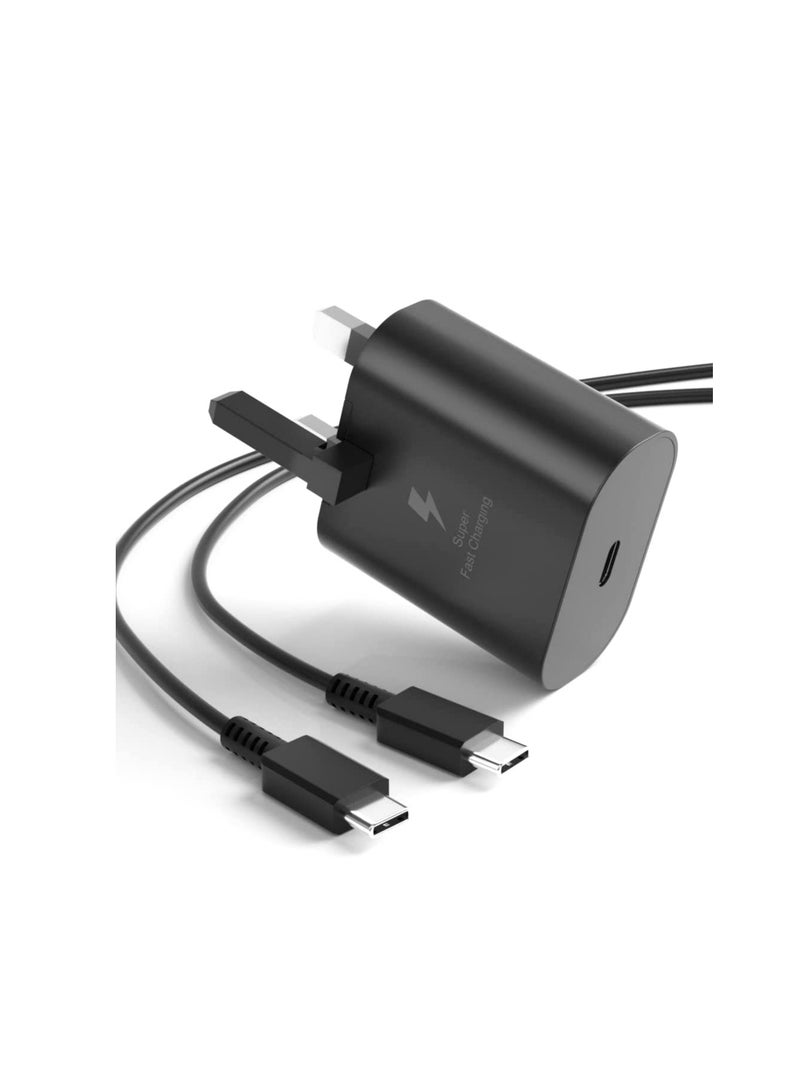25W PD 3.0  Fast Charger with 3.3 FT Type C Fast Charging Cable Adaptor Compatible with Samsung Galaxy S25/S24/S23/S22/S21+/S21 FE/S24 Ultra/Z Flip 7/6/5/4/3/ Z Fold 7/ 6/5/4/3 /Note 20/10/A56/A55/A54/A73/A72/A16/A15/A14/A26/A25 - Image 3