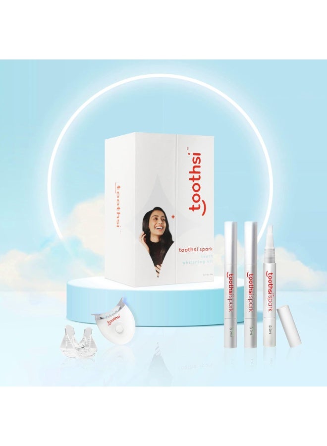 Toothsi مجموعة تبييض الأسنان Toothsi Spark - الجيل الثاني | تتضمن 3 أقلام لتبييض الأسنان، وجهاز تبييض، وبطاقة لتحديد درجات اللون (PVC)، وقالب للفم | تقنية ضوء LED الأزرق وتركيبة PAP المتطورة | سهلة الاستخدام وتتيح حرية الحركة (بدون استخدام اليدين) - Image 3