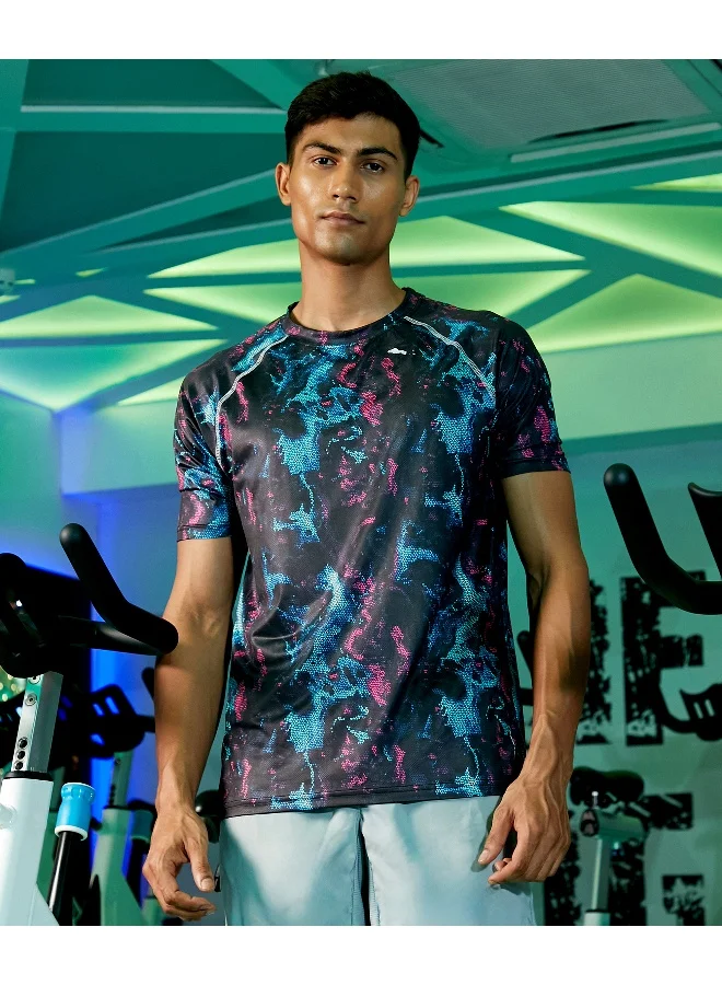 CS Life Men's Midnight Black Abstract Activewear T-Shirt For Casual Wear | Crew Neck | Short Sleeve | Anti-Odor | Dri-Fit | Jersey T-Shirt Crafted With Comfort Fit & High-Performance