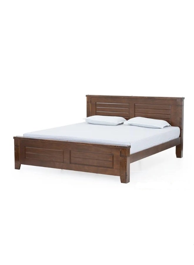 ROYALOAK Royaloak Ipoh Malaysian Wooden King Size Bed | Solid Wood | Solid Wood Veneer Finish | Groove Design | Strong Bed Base | Thick Profile | Classic Design | Durable & Long Lasting | Malaysian Collection - Image 4