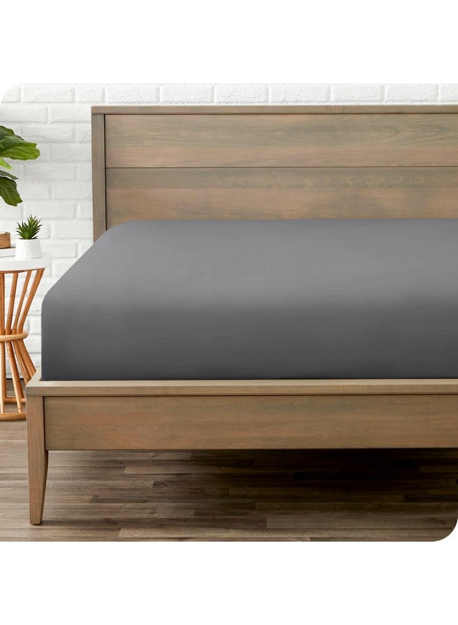 Bare Home Bare Home Fitted Bottom Sheet Twin Extra Long - Premium 1800 Microfiber - Ultra-Soft Wrinkle Free - Deep Pocket - Twin XL Fitted Sheet (Twin XL, Grey) - Image 1