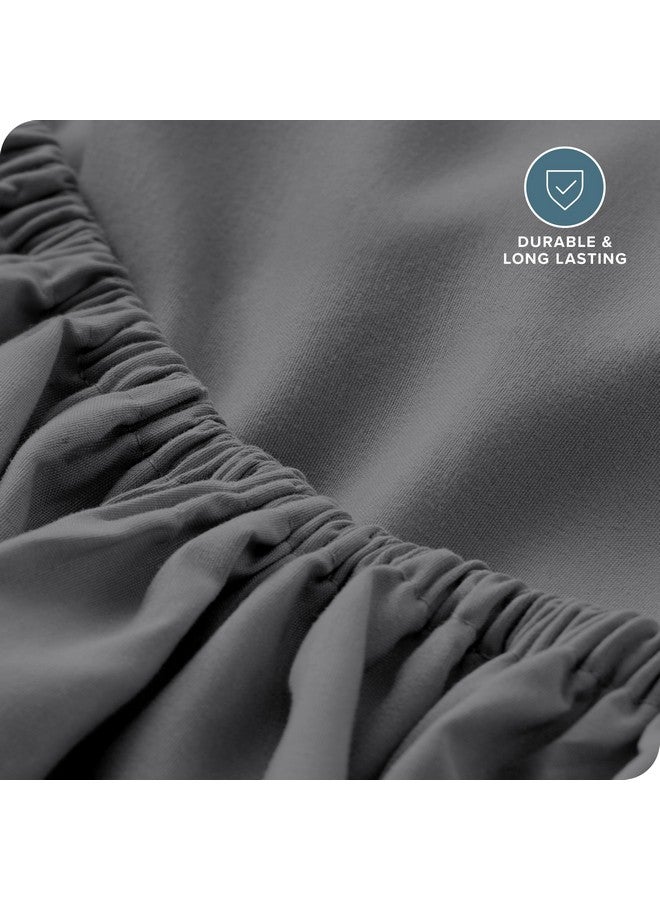 Bare Home Bare Home Fitted Bottom Sheet Twin Extra Long - Premium 1800 Microfiber - Ultra-Soft Wrinkle Free - Deep Pocket - Twin XL Fitted Sheet (Twin XL, Grey) - Image 5