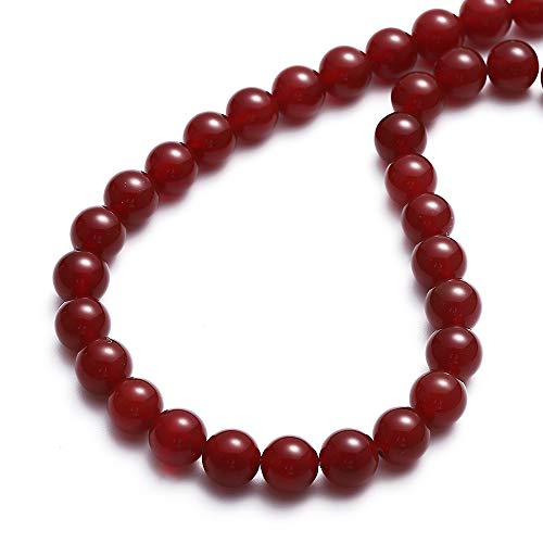 BEADIA Natural Red Agate Stone Round Loose Semi Gemstone Beads for Jewelry Making 4MM 89PCS