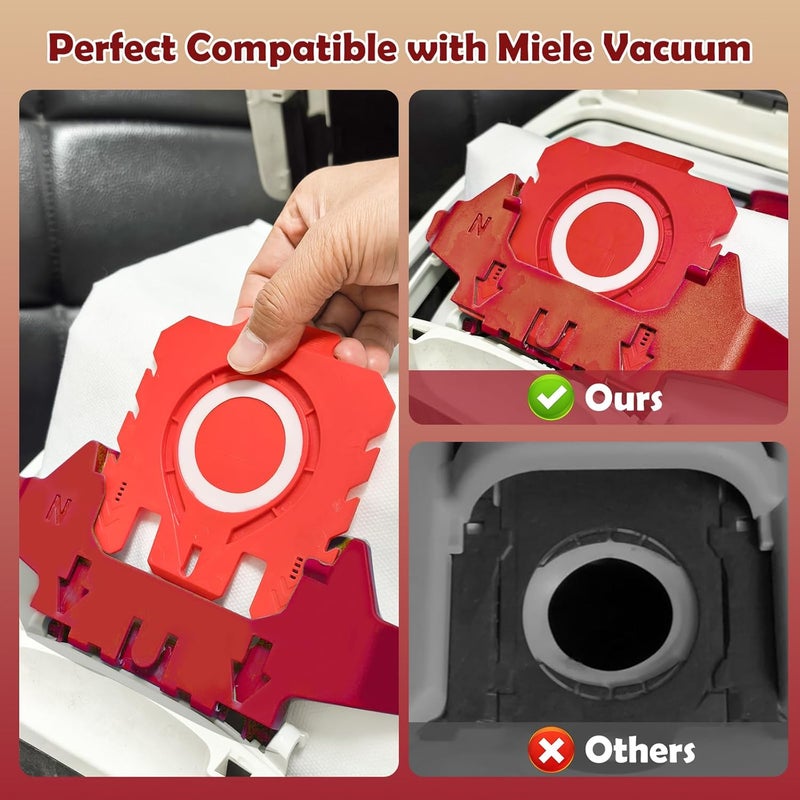 Spofan 12 Pack FJM 3D Dust Bags for Miele Hoover Hyclean Pure FJM Vacuum Cleaners Complete C1 Compact C1 C2 S24 S256i S290 S299 S300i S399 S500 S578 S700 S799 S4 S6 Series, 4 Motor 4 Exhaust Filters 10123220 - Image 4