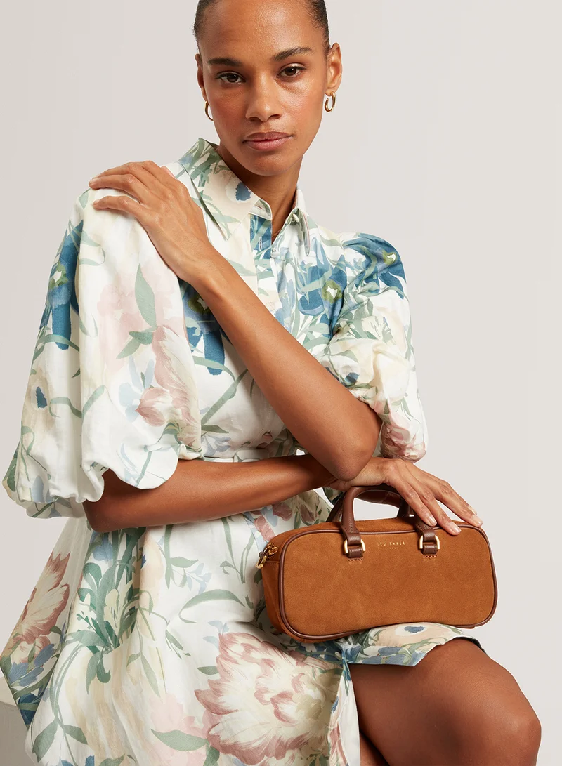 تيد بيكر Shayia Elongated Suede Boxy Top Handle Shoulder Bag