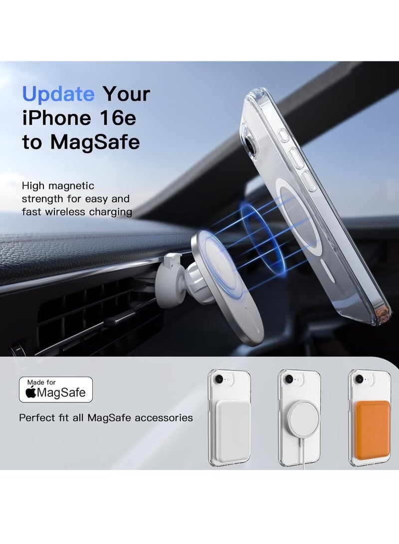 ELTRAZONE iPhone 16E Clear Magnetic Case | MagSafe Compatible | Hybrid Crystal Clear Hard Back Cover | Shockproof Silicone Frame | Slim Transparent Protective Case for Apple iPhone 16E - Image 3