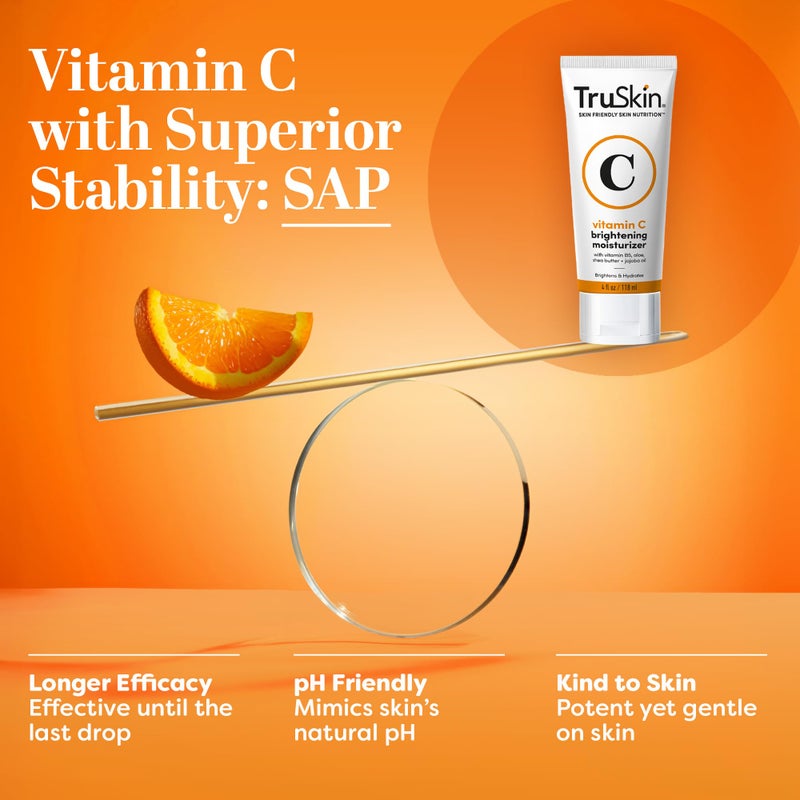 TruSkin Vitamin C Cream for Face â€“ Brightening Moisturizer, Anti Aging, Hydrating, Skin Wrinkle Cream â€“ Vitamin B5, Vitamin E, Jojoba Oil, Aloe Vera & Green Tea, 2 Fl Oz - Image 4