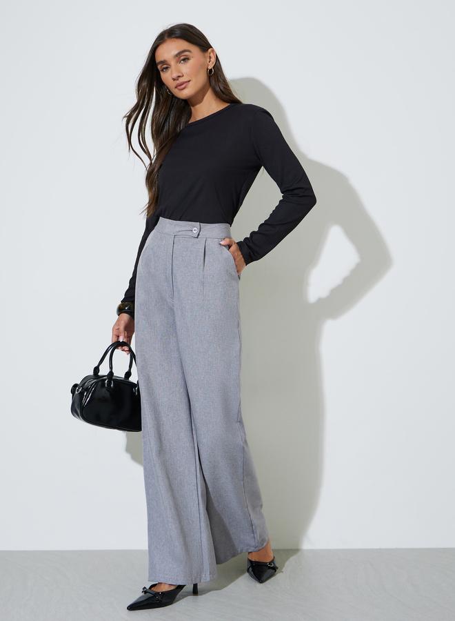 Styli Black Long Sleeve Ribbed Knit Top - Image 2