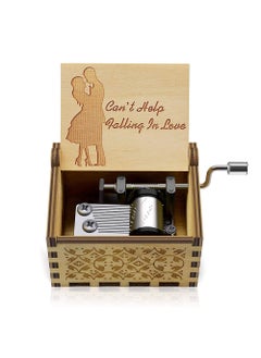 Generic Wooden hand-cranked music box fall in love uv painted music box for nostalgic handmade gifts stall ornaments wholesale Wood Love Love River 1  - Image 2