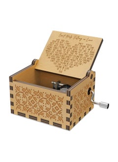 Generic Wooden hand-cranked music box fall in love uv painted music box for nostalgic handmade gifts stall ornaments wholesale Wood Love Love River 1  - Image 1