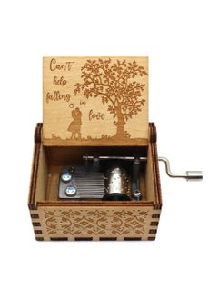 Generic Wooden hand-cranked music box fall in love uv painted music box for nostalgic handmade gifts stall ornaments wholesale Wood Love Love River 1  - Image 3