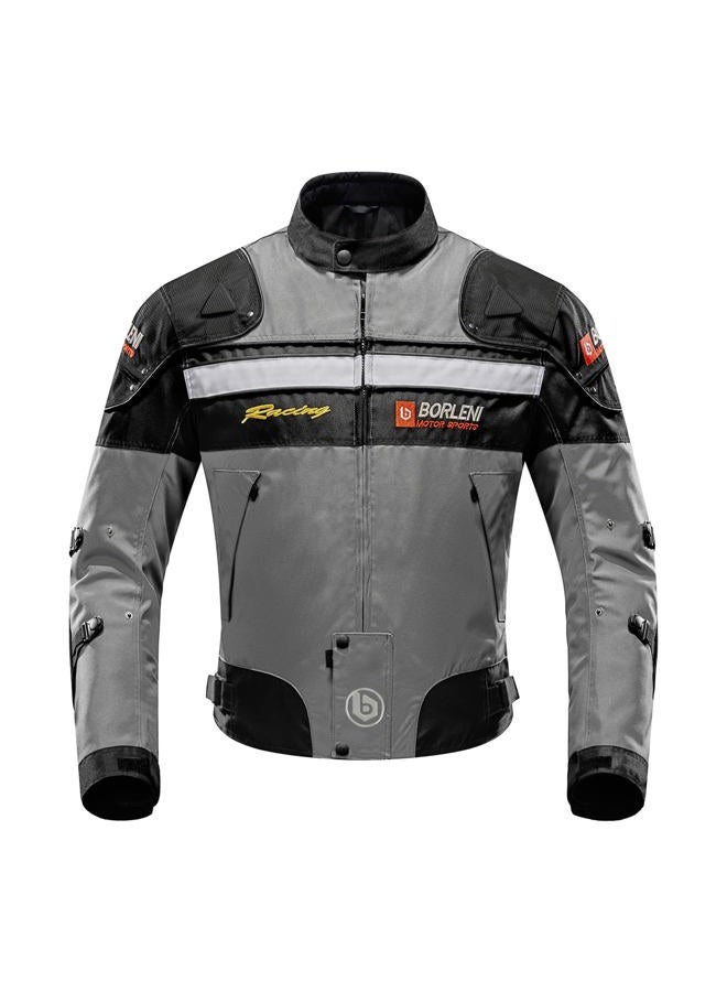 BORLENI Motorcycle Jacket Men's Motorcycle Jacket Windproof with Protectors Jacket Scooter Biker Touring Women Grey XL - Image 1