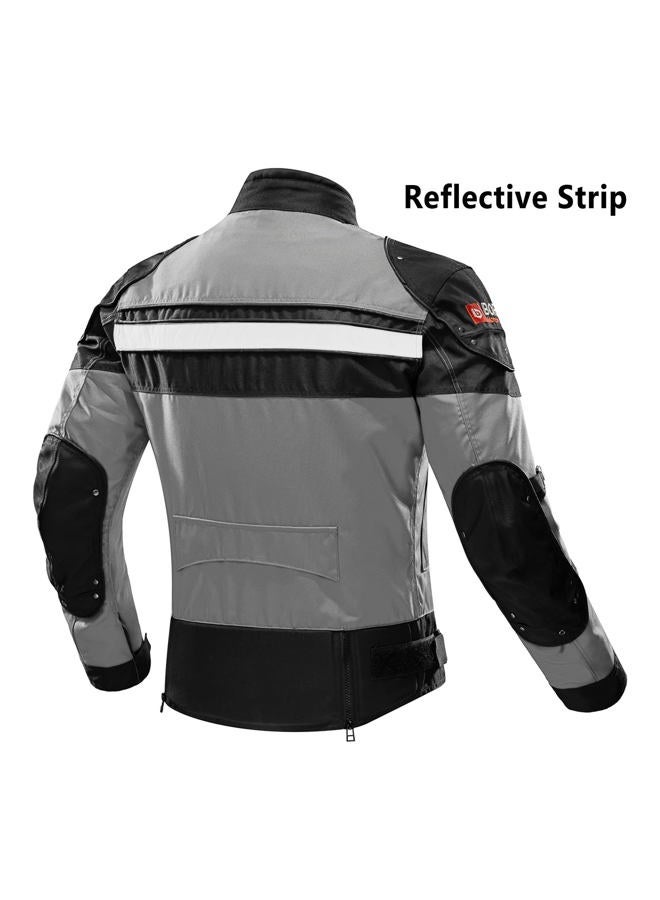 BORLENI Motorcycle Jacket Men's Motorcycle Jacket Windproof with Protectors Jacket Scooter Biker Touring Women Grey XL - Image 2
