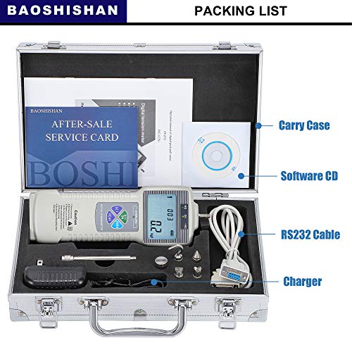 BAOSHISHAN ZP-500N Digital Force Gauge Push Pull Gauge with Output Function, Carrying Case, LCD Backlit Display, Metal Enclosures for Tension and Compression Load Plug Force Destructive Tests - Image 5
