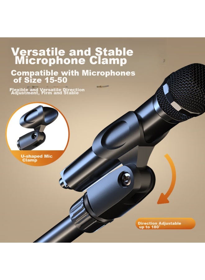 The Good Shepherd Good Shepherd Microphone Stand, Professional Stage Floor-standing Adjustable Tripod, Conference Speaking Recording Mic Stand, Floor-standing Ktv Wireless Condenser Mic Stand With Clip - Image 3