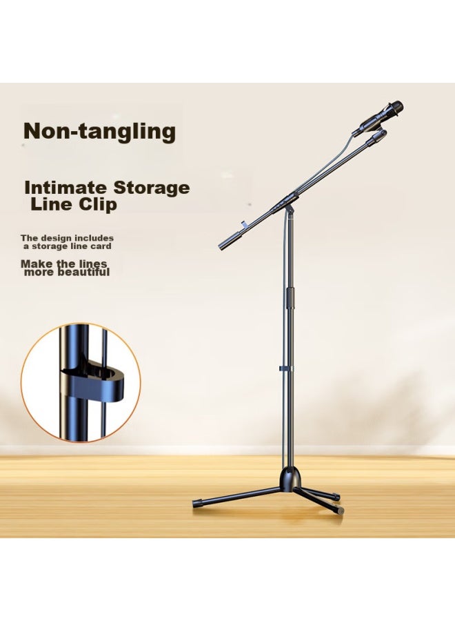 The Good Shepherd Good Shepherd Microphone Stand, Professional Stage Floor-standing Adjustable Tripod, Conference Speaking Recording Mic Stand, Floor-standing Ktv Wireless Condenser Mic Stand With Clip - Image 4