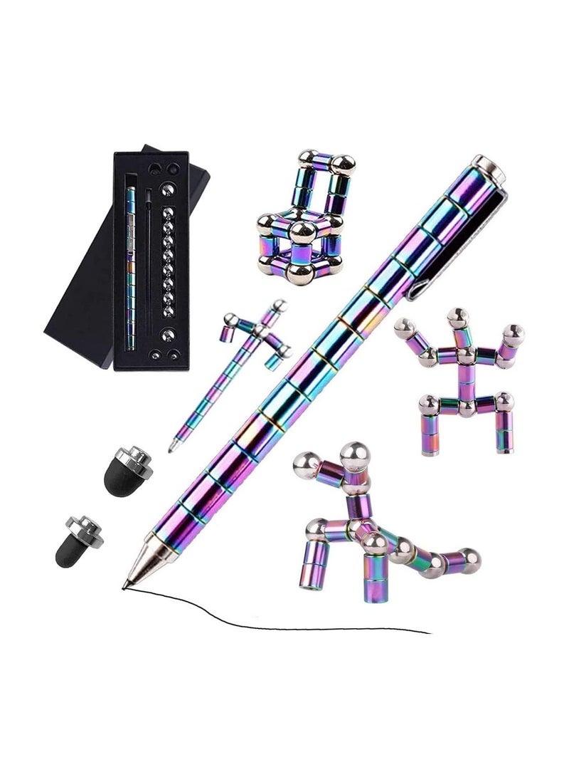 RATSAW Decompression Magnetic Pen Magnet Ballpoint Pen Eliminate Pressure Fidget Toy Gift Multifunctional Decompression Magnet Writing Toy Pen Best Gift For Friends Colourful - Image 1