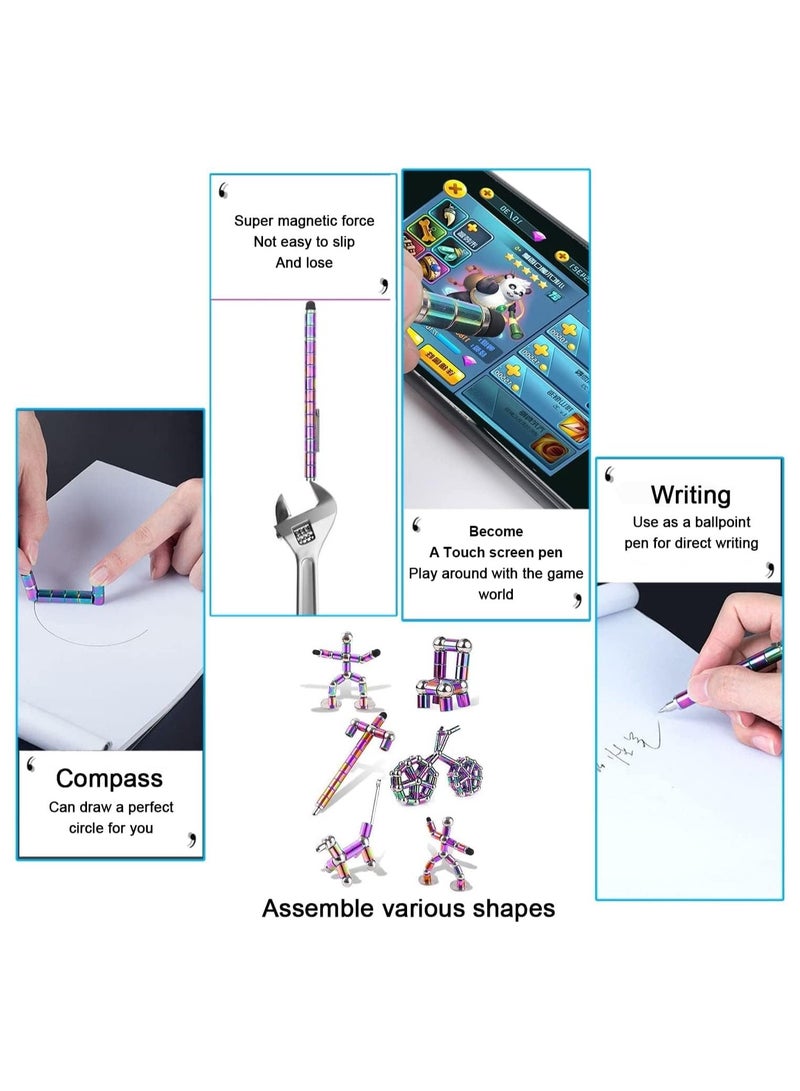RATSAW Decompression Magnetic Pen Magnet Ballpoint Pen Eliminate Pressure Fidget Toy Gift Multifunctional Decompression Magnet Writing Toy Pen Best Gift For Friends Colourful - Image 3