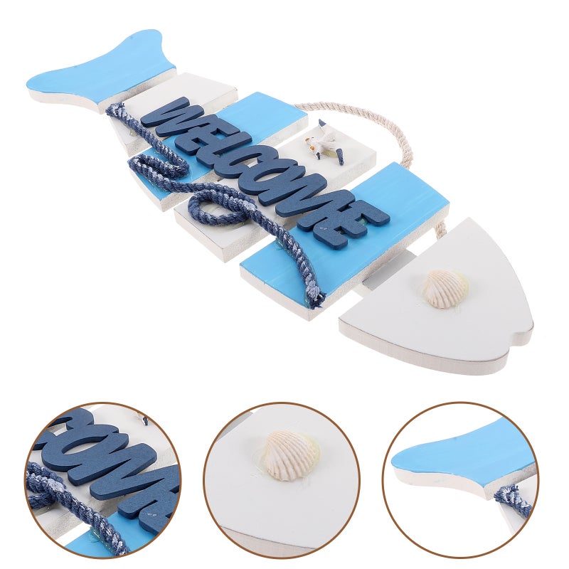 2pcs Fish Decor Wall Hanging Ornament Mediterranean Style Fish Decoration - Image 3