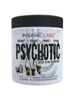 Health & Household Insane Labz Psychotic Saw, High Stim Pre Workout Powder With Oxygold™ And Ampiberry®,Extreme Lasting Energy With Teacrine®,Focus With Cognitiq® And Endurance With Beta Alanine,30 Srvgs,Blood Orange  - Image 1
