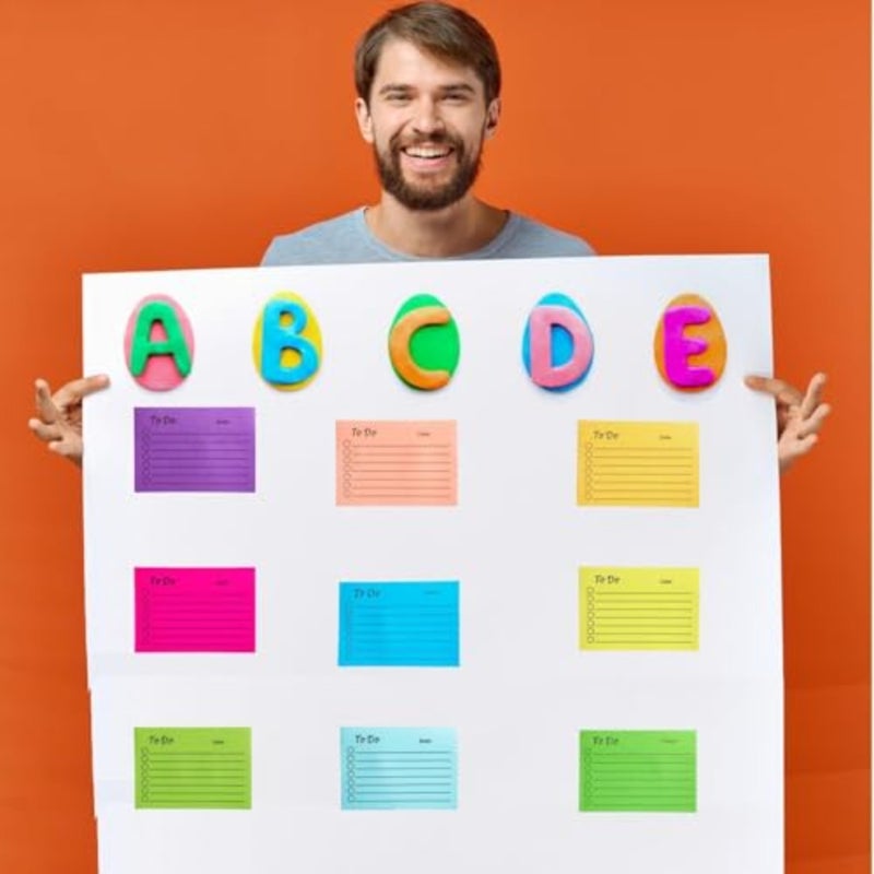9 وسادات لعمل ملاحظات لاصقة مبطنة، 9 وسادات ملاحظات ذاتية اللصق متعددة الألوان، مقاس 3 × 4 بوصة مع مفكرة ملاحظات لاصقة بخط لاصق، 50 ورقة/وسادة للمدرسة والمكتب والاجتماعات والاستخدام المنزلي - Image 5