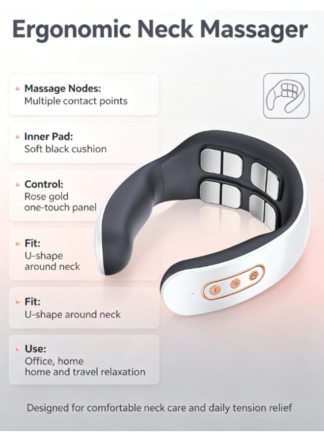 6 Electrode Neck Massager, Electric Pulse Cervical Massager, Rechargeable Portable Shoulder Neck Relief Massager for Home Office Travel - Image 4
