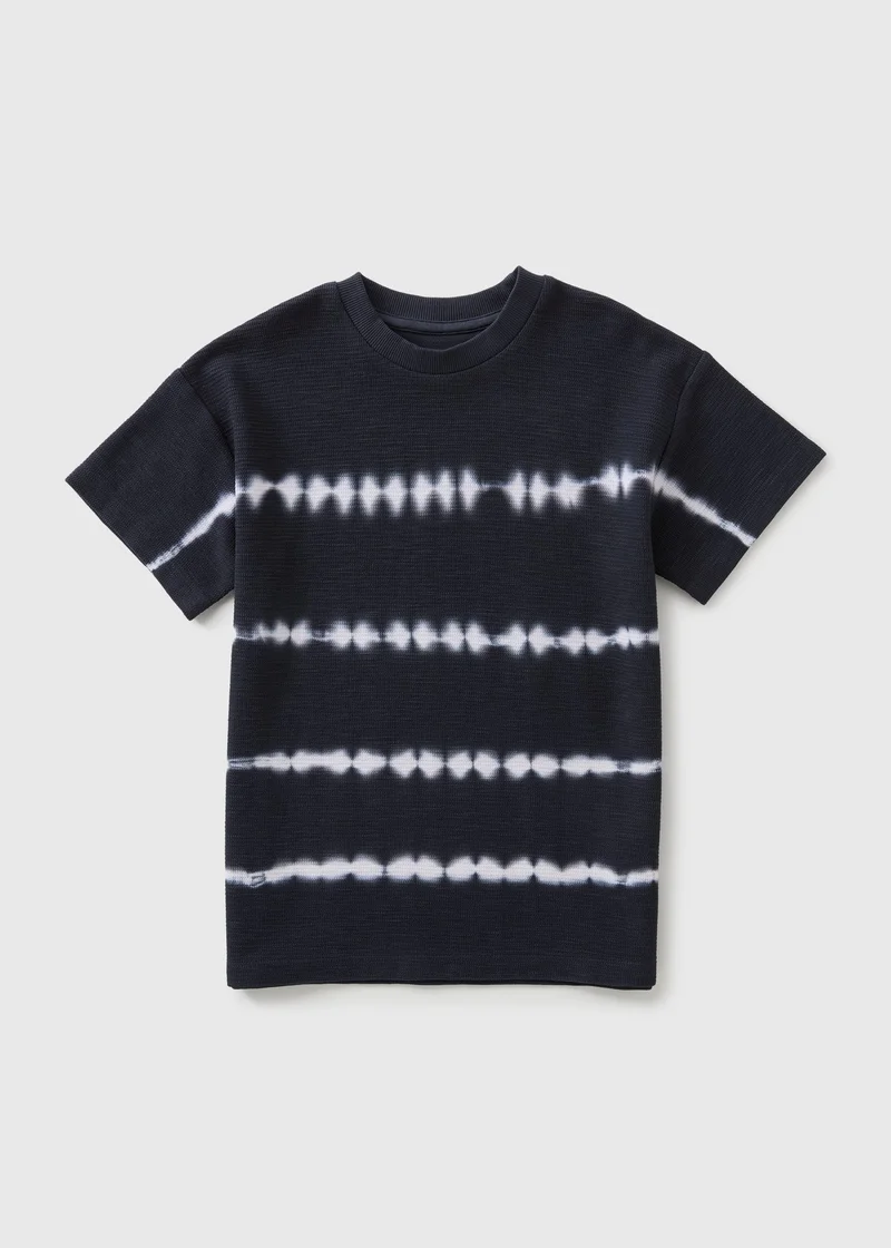 Matalan Boys Navy Waffle Tie Dye Top