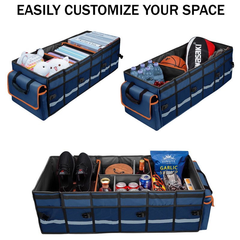 GDNasist Car Trunk Organizer and Storage with Removable Leakproof Cooler Bag, 6 Removable Dividers for Custom Space, Collapsible Trunk Storage with Non Slip Bottom, Foldable Cover for SUV, Jeep, MPVs - Image 4