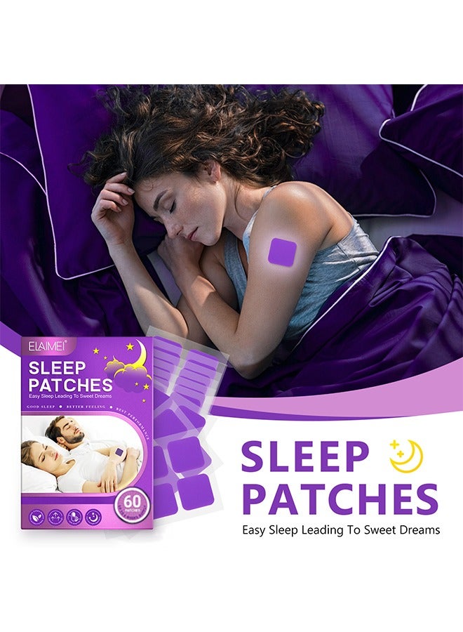 إليمي رقع النوم، رقع النوم العميق للبالغين، ملصقات النوم الطبيعية لتحسين جودة النوم، رقع الصديقة للبشرة طوال الليل، رقع مساعدات النوم للرجال والنساء، 60 رقع - Image 1