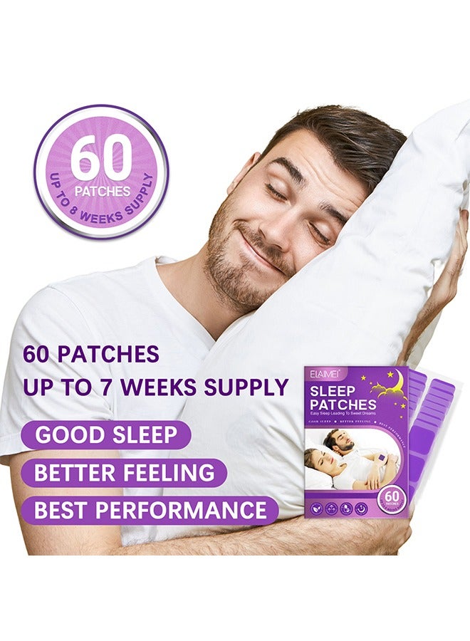 إليمي رقع النوم، رقع النوم العميق للبالغين، ملصقات النوم الطبيعية لتحسين جودة النوم، رقع الصديقة للبشرة طوال الليل، رقع مساعدات النوم للرجال والنساء، 60 رقع - Image 3