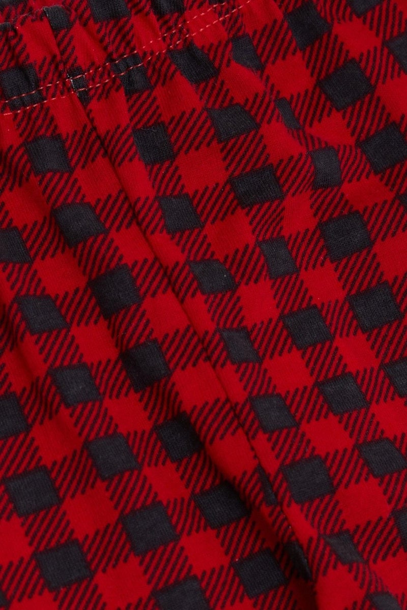 Breeze Baby Boy Booties Bottom Plaid Patterned 6 Months, Red  - Image 1