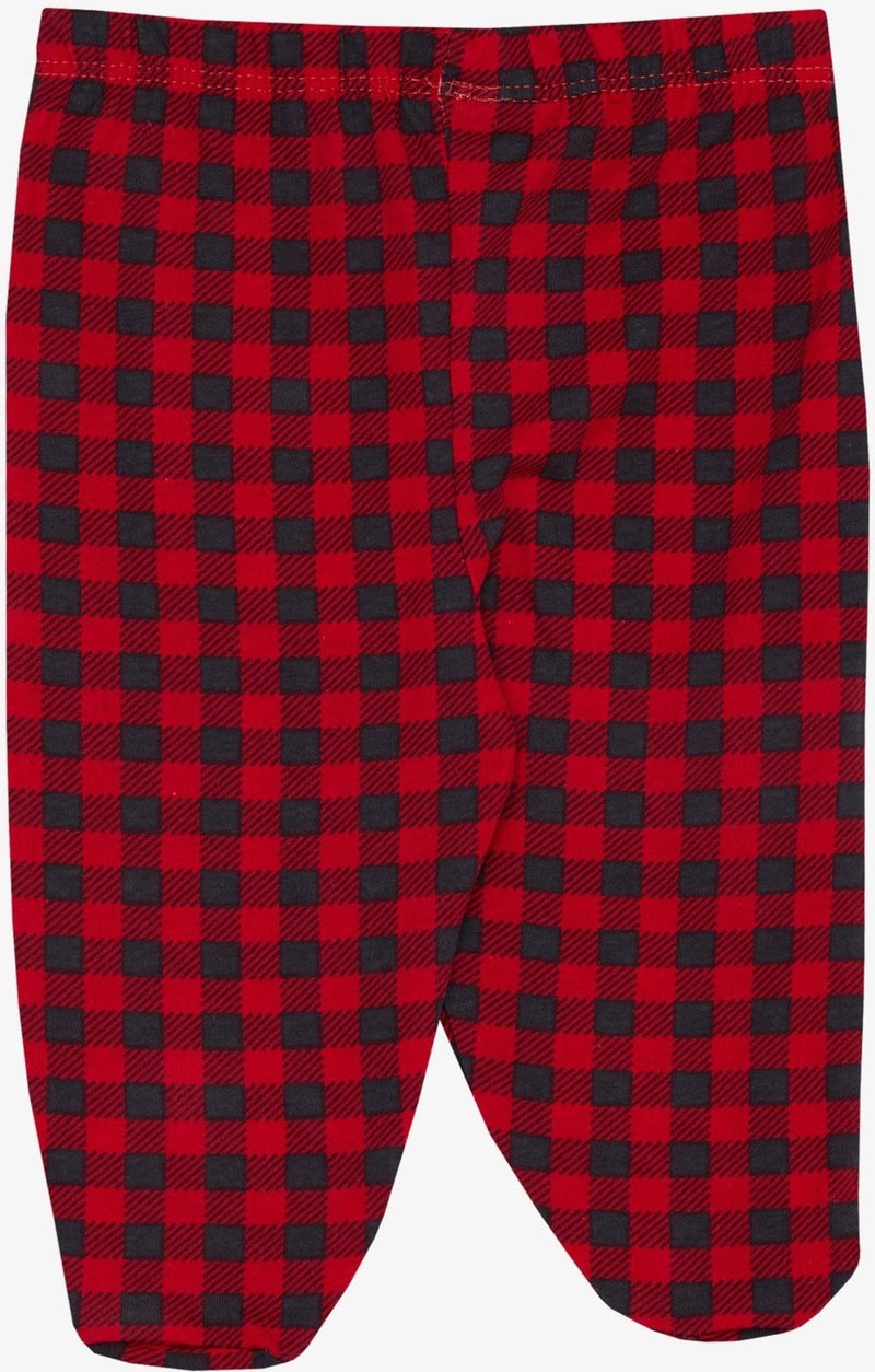 Breeze Baby Boy Booties Bottom Plaid Patterned 6 Months, Red  - Image 2