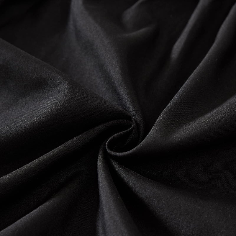 MEILA Wrap Around Bed Skirt Three Fabric Sides Elastic Dust Ruffled 16 Inch Tailored Drop,Easy to Install Fade Resistant-Black, Queen/King - Image 4