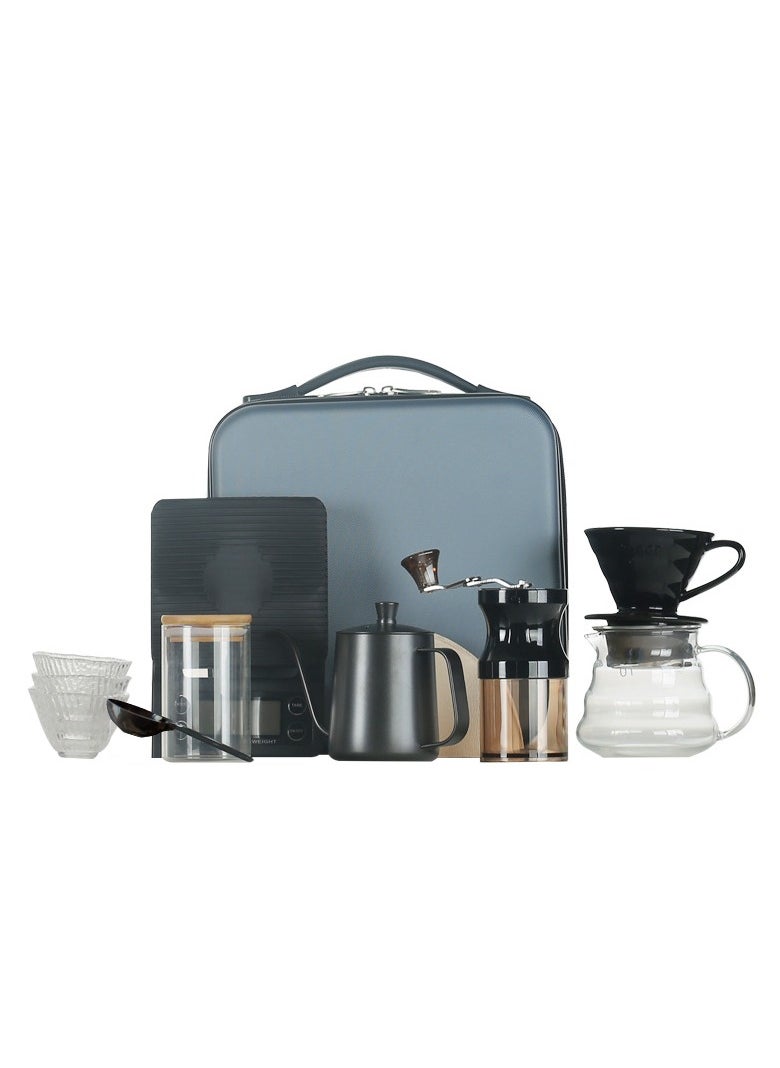 Joshberg 11Pcs V60 Pour Over Coffee Maker Set with Carry Case,Completed Coffee Drip Set with Coffee Grinder,Coffee Scale,Coffee Kettle, Coffee Filter All in 1 Portable Travel Bag  - Image 1
